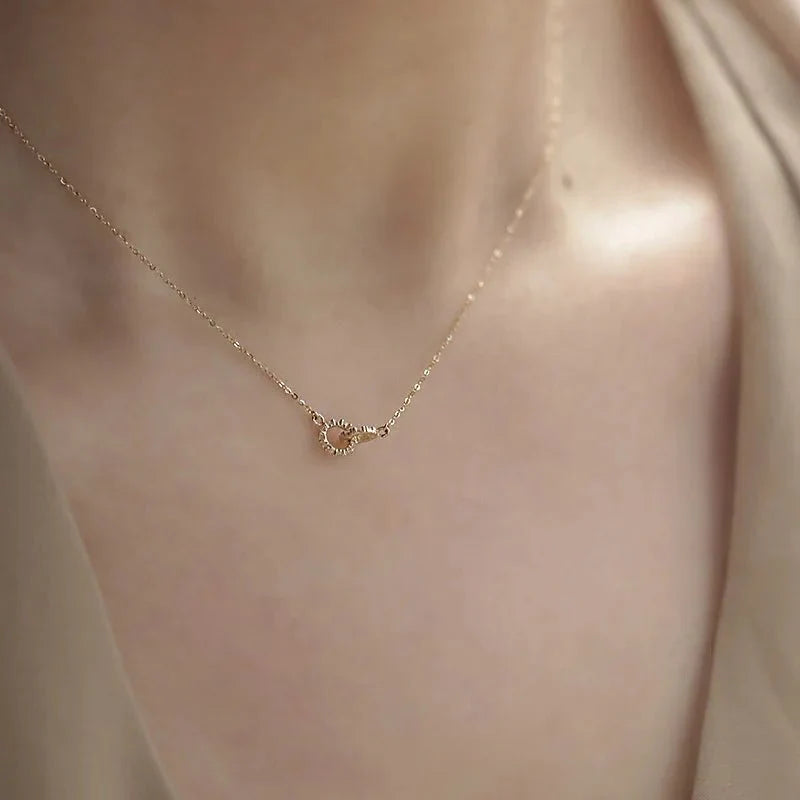 14K S925 Interlaced Diamond Circles Necklace